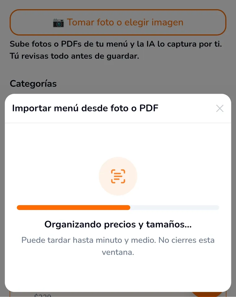 Scan Pro organizando precios y tamaños de los productos detectados